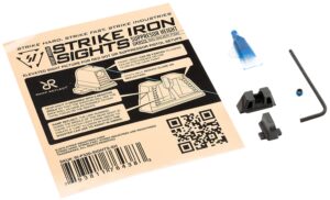 Strike Industries P320SIGHTSSH Strike Iron Sights  Black/Blank Front Sight Black/Blank Rear Sight Sig Sauer P320 with Rear Dovetail Suppressor Height