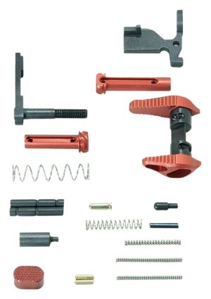 Timber Creek AR-15 red anodized lower parts kit with ambidextrous safety