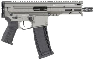 CMMG Dissent MK4 9mm pistol in tungsten gray with 5.5-inch M-LOK handguard