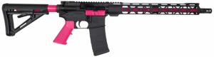 Diamondback DB15 rifle 5.56 NATO 16-inch barrel black with prison pink accents Magpul carbine stock