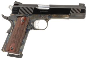 Tyler Gun Works TGWGVCC45 1911 .45 ACP 5-inch stainless match barrel blued slide walnut grips