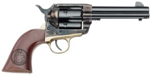 Pietta 1873 U.S. Marshal revolver, 4.75-inch barrel, engraved walnut grips