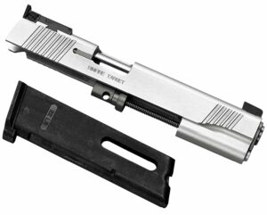Kimber Mfg, Inc 1100044 1911 Rimfire Target Full Size Rimfire Silver 22 LR 10rd Stainless Match Grade Barrel, Silver Aluminum Slide, Includes Magazine