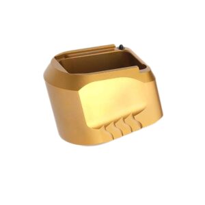 Tyrant CNC TDMPMAGEXFSGOLD  Magazine Extension 9mm/40 S&W Fits S&W M&P Full-Size Black Aerospace Grade Aluminum
