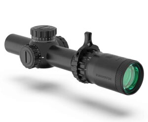 Swamp Fox Tomahawk II 1-4x24mm LPVO with Bright Fiber Optic green reticle in black finish
