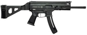 Grand Power Stribog TR22 .22 LR sub pistol in black with SB Tactical brace and Picatinny rail