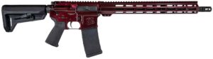 Shark Coast Tactical Blaze 5.56 NATO 16-inch rifle with red Blaze Cerakote and Magpul SL-K stock