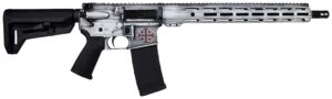 Shark Coast Templar AR-15 5.56 NATO 16-inch threaded barrel distressed white engraved finish