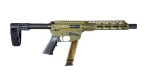 Freedom Ordnance FX9 9mm pistol 10in black nitride barrel OD green SB mini brace