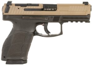 Heckler & Koch VP9A1 full-size 9mm pistol with optic-ready serrated slide and brown polymer frame