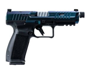 Canik Mete SFT Pro 9mm pistol with storm gray slide and black frame, 5in barrel