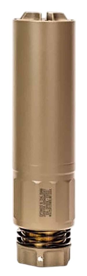 Griffin Armament Optimus 6 Dual-Lok suppressor in FDE Cerakote, 6.68 inch
