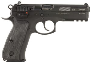 CZ-USA CZ75 SP-01 50th Anniversary 9mm pistol, black Polycoat, left-side view