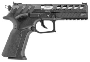 Grand Power X-Calibur Match CO 9mm Mk23 pistol with optic-cut black steel slide and textured grip