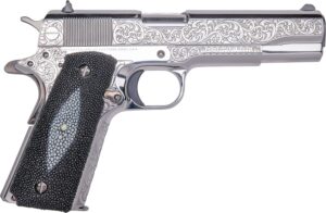CNC FIREARMS CNCTUX38 Colt 1911 Tuxedo .38 Super 5-inch stainless barrel stingray grip
