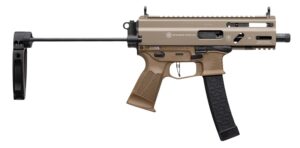 Grand Power Stribog SP9A3S 9mm pistol in FDE with PDW tailhook brace
