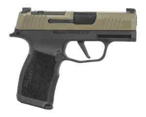SIG Sauer P365X 365X9GXR3P micro-compact 9mm pistol with 3.10 inch barrel, moss green slide and black frame
