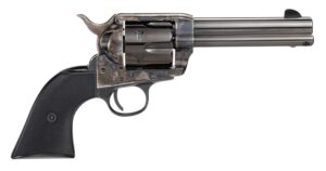 Taylors and Company 1873 Pietta 9mm revolver with 4.75 in blued round barrel and black checkered Navy grip