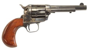 Taylors and Company Uberti Stallion .38 Special 4.75 inch blued revolver with walnut Birds Head grip