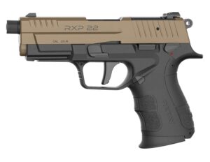 Retay RXP22 .22LR pistol with 4-inch threaded barrel in FDE and black two-tone