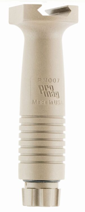ProMag PM007FDE Swiss Pattern vertical foregrip Flat Dark Earth polymer mounted on rail