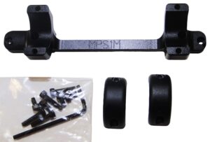 DNZ MPS1M Game Reaper-Mossberg Scope Mount/Ring Combo Matte Black 1"