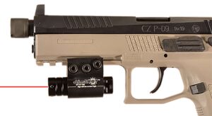 AimShot KT6132 red pistol laser in matte black with Picatinny mount