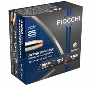 Fiocchi 9XTPC25 Hyperformance  9mmLuger 124gr Hornady XTP Hollow Point 25 Per Box/20 Case