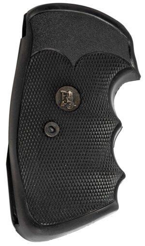 Pachmayr 02529 Gripper Professional black checkered rubber pistol grip with finger grooves for Colt Python Trooper