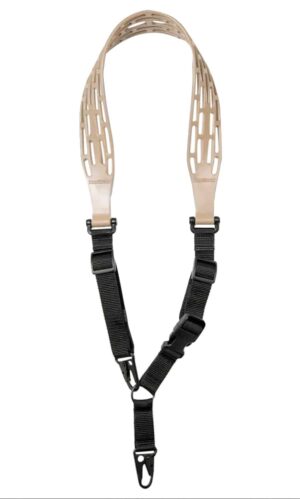 Limbsaver 12140 Tactical Sling Tan w/ Black Strap Nylon 48" OAL 1" W & Adjustable One-Two Point Design