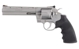 Colt Python 6 inch bead-blasted stainless revolver with black Hogue grips