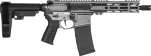 CMMG Banshee Mk4 300 Blackout 8-inch pistol in tungsten Cerakote with RipBrace and M-LOK handguard