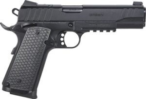 EAA Girsan MC1911S Influencer .45 ACP 5-inch blued barrel pistol with black slide, frame and polymer grips