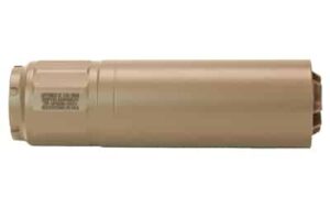 Griffin Armament Optimus 6 6mm suppressor in FDE, 6.02 inch Utility (HUB) mount