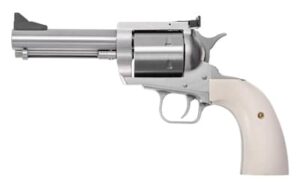 Magnum Research BFR .44 Magnum 5-inch brushed stainless revolver with white polymer Bisley grips