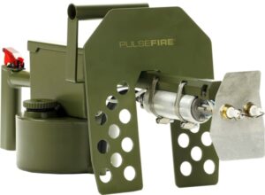Exothermic Pulsefire LRT handheld flamethrower in olive drab green