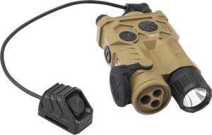 Rix Optics RIP-3C VIS/IR laser and illuminator in tan mounted on Picatinny rail