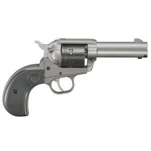 Ruger Wrangler Birdshead .22 LR 3.75 in silver Cerakote revolver with Birdshead synthetic grip