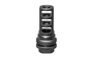 Silencer Co ASR 3-port muzzle brake, black steel, 5/8x24 thread for 338 Cal