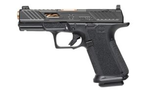 Shadow Systems MR920 Elite 9mm pistol, 4-inch bronze fluted barrel, black polymer frame, optic-ready