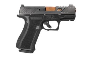 Shadow Systems CR920X Elite 9mm pistol with 3.41in spiral-fluted bronze barrel and black frame