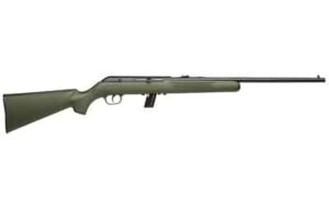 Savage Model 64F .22 LR rifle with green synthetic sporter stock and blued finish, detachable 10-round magazine