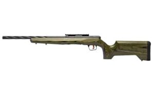 Savage B22 Timber Tactical 70551 rifle with 18-inch fluted threaded barrel and OD green laminate stock