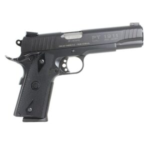 Taurus 1911 FS .45 ACP 5-inch blued pistol with Novak sights and checkered black grips