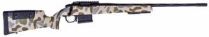 Weatherby 307 HUSH bolt-action rifle with hand-painted green/grey sponge stock and Graphite Black Cerakote