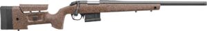 Bergara B-14 HMR 6.5 Creedmoor 22-inch rifle with black Cerakote barrel and brown-speckled mini-chassis stock
