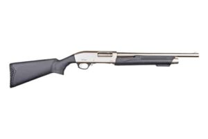GForce Arms GF3P pump-action 12 gauge shotgun with 20-inch barrel and nickel Cerakote finish