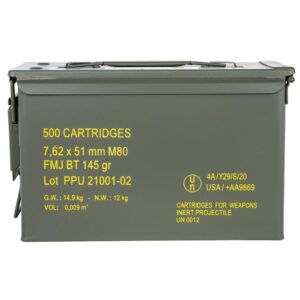 PPU Rangemaster Rifle Ammunition 7.62x51 145 gr FMJBT 2835 fps 500/ct