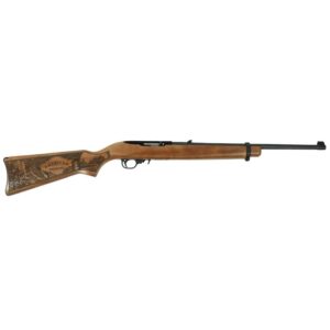 Ruger 10/22 Custom Engraved .22 LR with 18.5-inch barrel and wood stock
