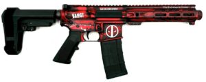 Zeus Arms Aether Deadpool 5.56 pistol 7.5 inch red and black with SBA3 brace